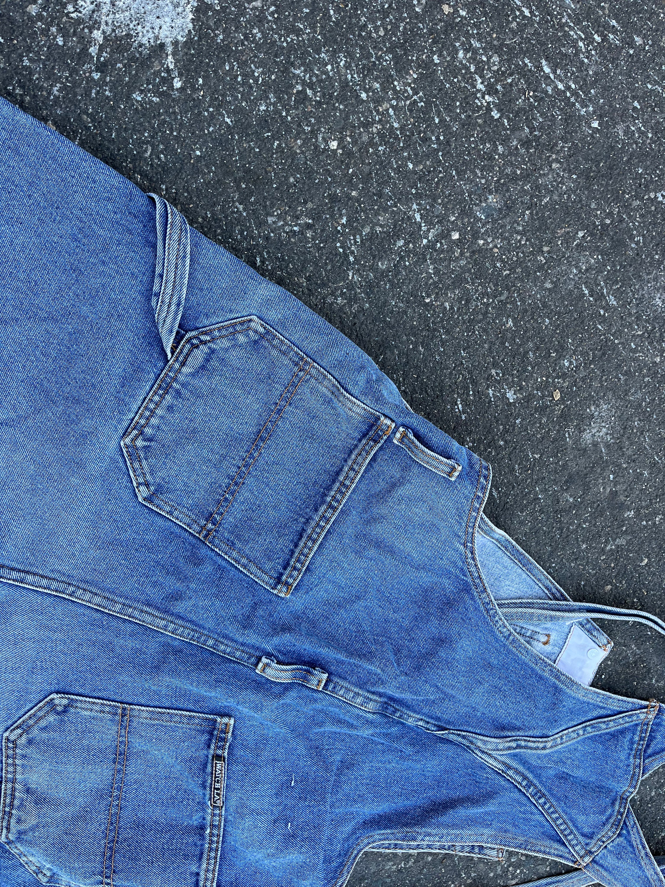 XS S Vintage Overalls 90s 1990s Blue Jeans Denim Watch L. A. LA M