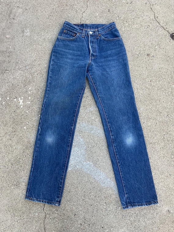25 Levi's 501 Jeans 1970s Xs Extra Small Made in Usa Dark Mid Blue