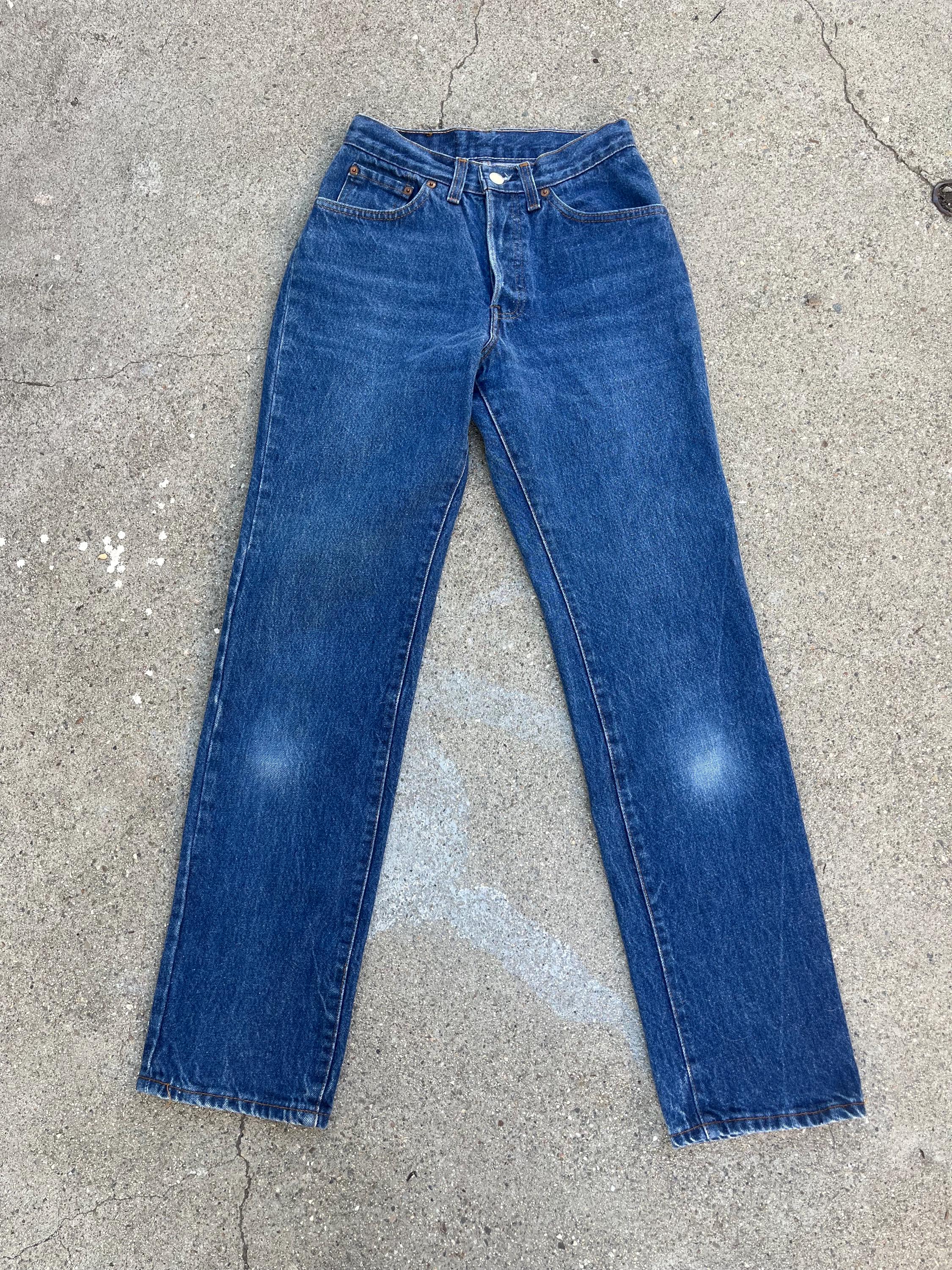 25 Levi's 501 Jeans 1970s Xs Extra Small Made in Usa Dark Mid Blue