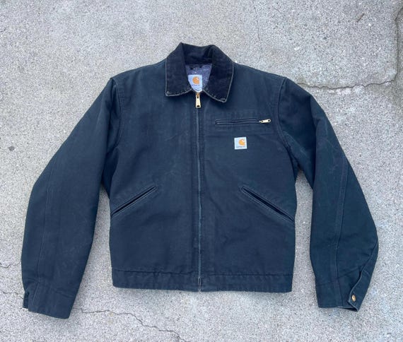 Vtg Carhartt Detroit Jacket Made in USA 38 38R Black Rare Grail