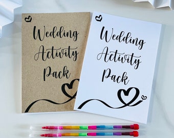 Children's Wedding Activity Pack | Gift Favour | A6 | Brown | White | Colouring Pack | Kids Wedding Activity | Kids Table