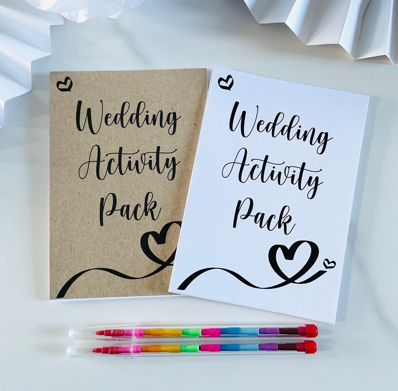 Children's Wedding Activity Pack | Gift Favour | A6 | Brown | White ...
