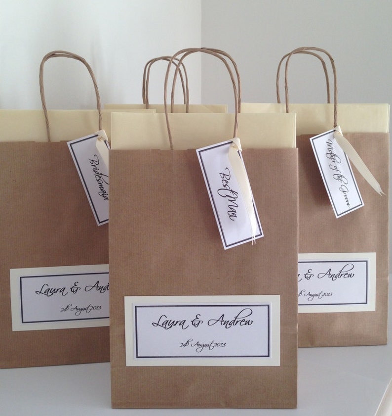 Wedding Gift Bag / Wedding Favour / Personalised IVORY
