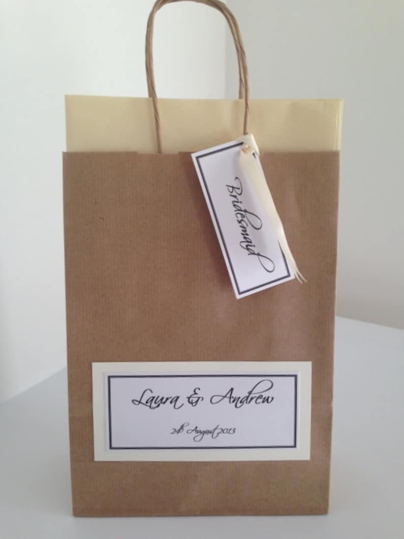 Wedding Gift Bag / Wedding Favour / Personalised IVORY