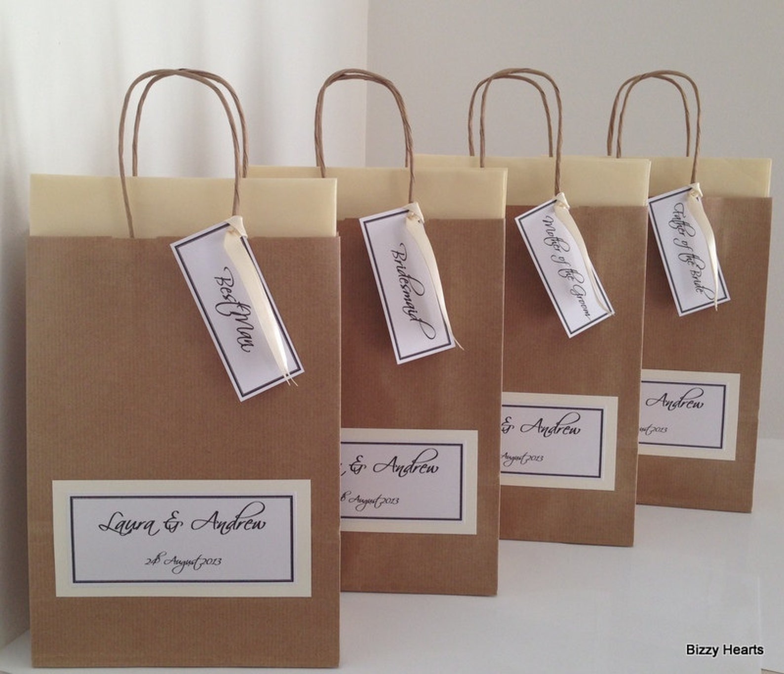 Wedding Gift Bag / Wedding Favour / Personalised IVORY Large Etsy