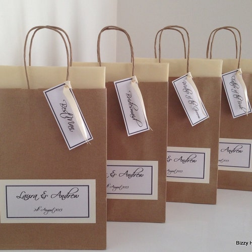 Wedding Gift Bag / Wedding Favour / Personalised IVORY Large Etsy UK