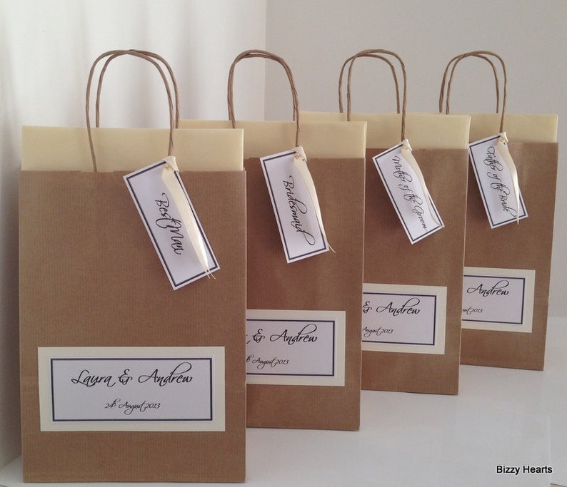 Wedding Gift Bag / Wedding Favour / Personalised IVORY