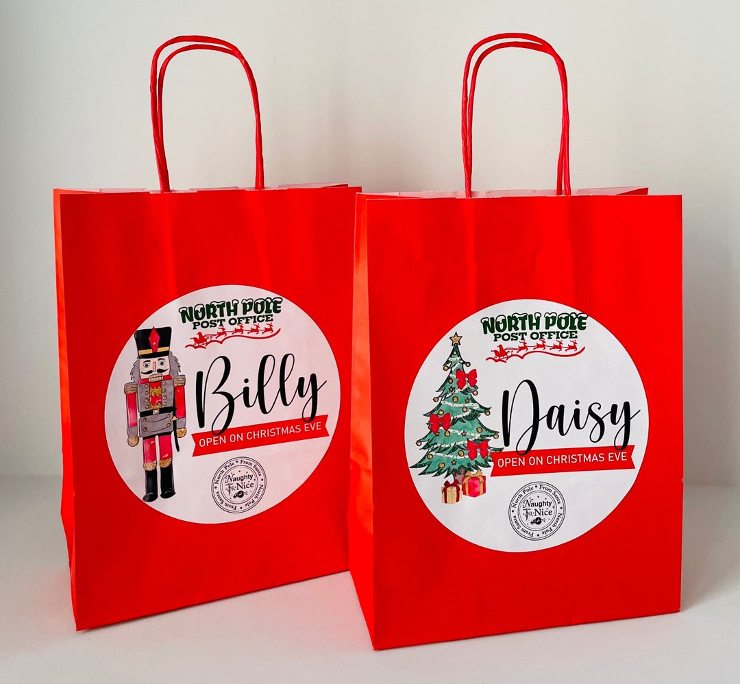 Christmas Eve Bag Christmas Gift Bag Personalised Christmas Bag Santa