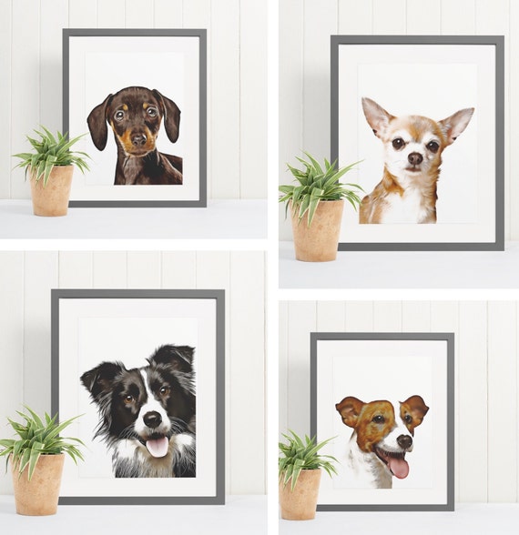 Dog Pet Prints | Art Print Poster | Room Decor | Wall Art Print | Gift Idea | A4 & A3 | Dog | Print Only