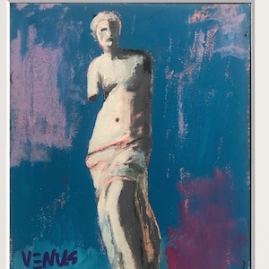 Abstract Venus de Milo ORIGINAL PAINTING Impressionist Portrait  Figurative Aphrodite Statue Ancient Greek Sculpture Wall Pop Art