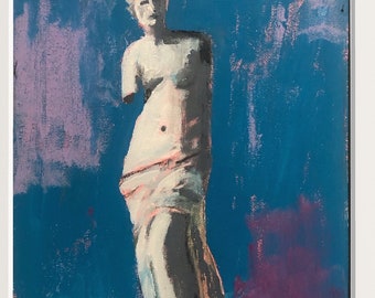 Abstract Venus de Milo ORIGINAL PAINTING Impressionist Portrait  Figurative Aphrodite Statue Ancient Greek Sculpture Wall Pop Art