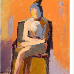 Figurative Abstract Woman Original Painting ART PRINT Contemporary Expressive Impressionist Portrait Impressionism Colorful Female Figure