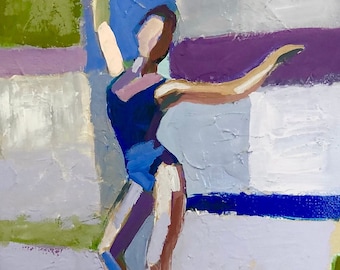 Abstract Woman ORIGINAL PAINTING Impressionist Dancer Portrait Colorful Contemporary Figurative Impressionism Modern Figure Study Ballet Art