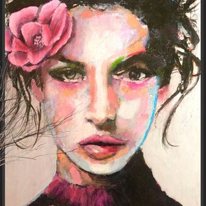 ORIGINAL PAINTING Expressive Woman Portrait Contemporary Impressionist Colorful Canvas Abstract Gauche Oil Modern Wall Art Signed OOAK