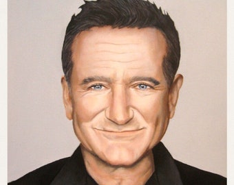 Robin Williams Original Painting ART PRINT Contemporary Realism Pop Art Celebrity Portrait Movie Hollywood Comedy Actor Comedian Signed