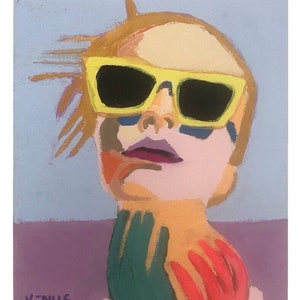 Abstract Woman Original Painting Giclee ART PRINT Contemporary Impressionist Portrait  Colorful Modern Female Expressive Retro Fashion Model