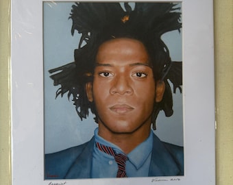 Basquiat Art Print: Warhol-Inspired Portrait, Signed & Matted