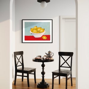 Impression d'ART citrons peinture originale, impressionnisme contemporain fruits nature morte impressionnisme Art signé nourriture cuisine salle à manger Art moderne image 4