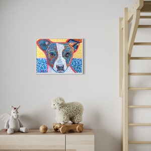 ORIGINAL PAINTING Jack Russell Terrier Dog Portrait Colorful Post Impressionism Canvas Acrylic Contemporary Animals Pet Wall Art Decor Gift image 7