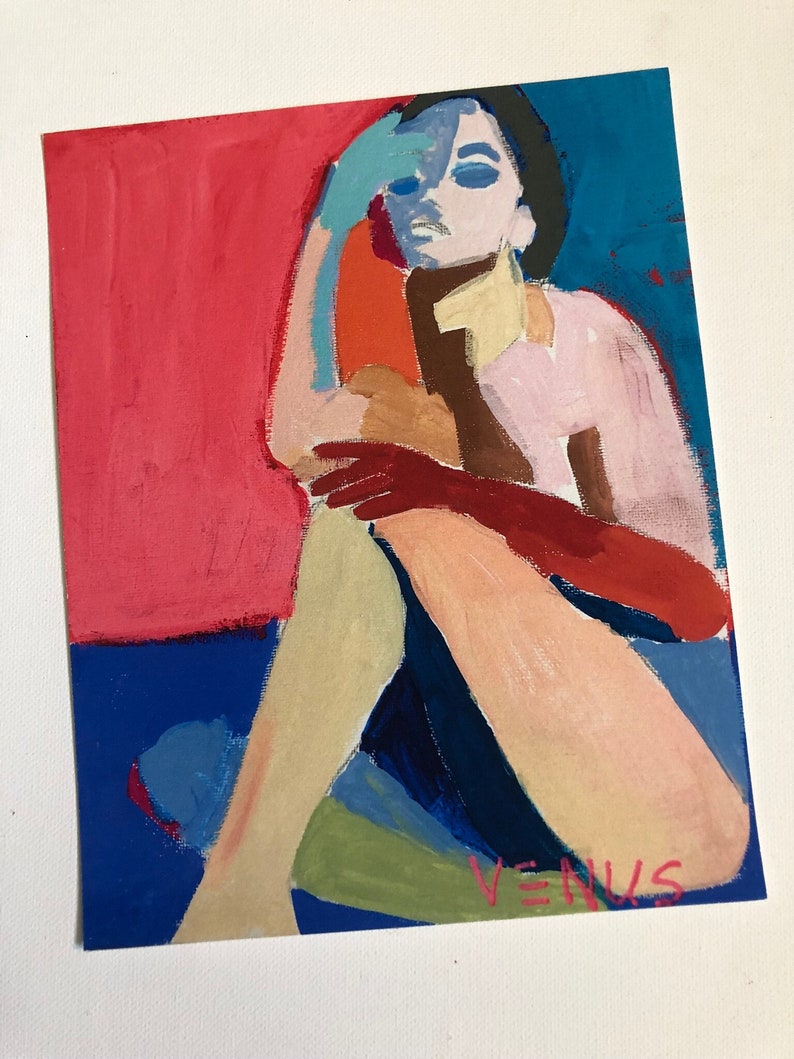 Artist Proof AP One of A Kind Giclee Figurative Abstract Woman Art
