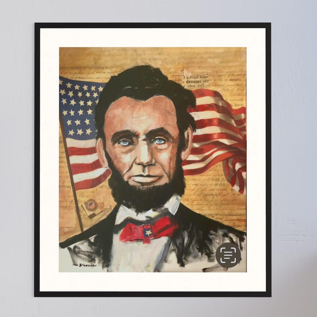Abraham Lincoln Flag ART PRINT Original Painting Contemporary ...