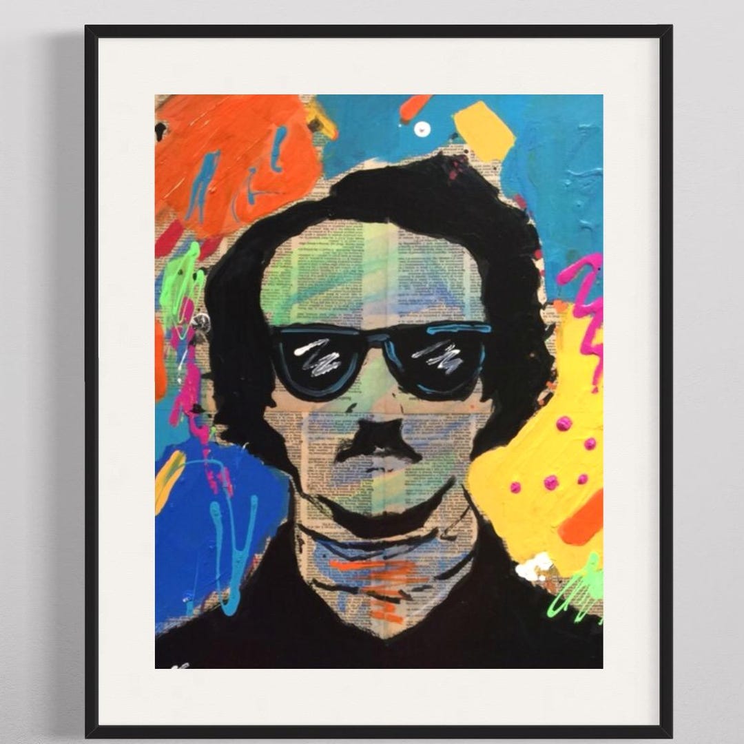 Edgar Allan Poe ART PRINT: Colorful Giclee Pop Art Portrait of Fiction ...