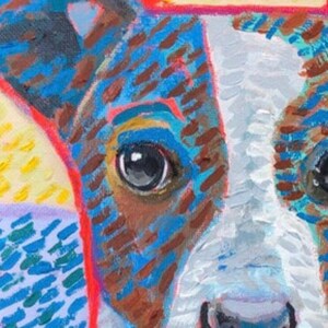 ORIGINAL PAINTING Jack Russell Terrier Dog Portrait Colorful Post Impressionism Canvas Acrylic Contemporary Animals Pet Wall Art Decor Gift image 3