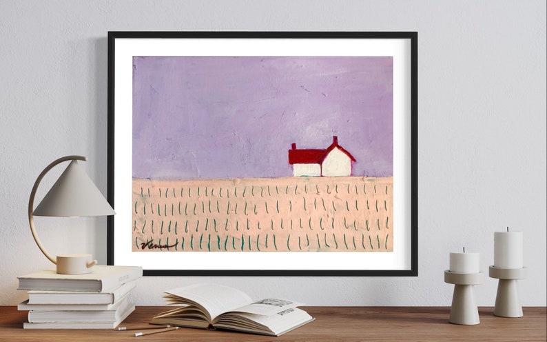 ART PRINT Farmhouse Original Painting Contemporary Impressionist Scenic Landscape Impressionism Art Folk Art Country Farmhouse Modern Farm image 1