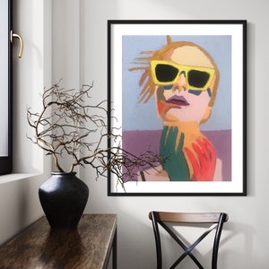 Abstract Woman Original Painting ART PRINT Contemporary Impressionist Portrait Colorful Modern Female Expressive Retro Mod Fashion Model image 2