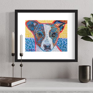 ORIGINAL PAINTING Jack Russell Terrier Dog Portrait Colorful Post Impressionism Canvas Acrylic Contemporary Animals Pet Wall Art Decor Gift image 5