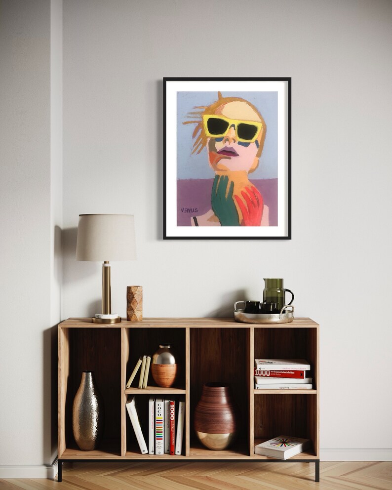 Abstract Woman Original Painting ART PRINT Contemporary Impressionist Portrait Colorful Modern Female Expressive Retro Mod Fashion Model image 5