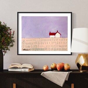 ART PRINT Farmhouse Original Painting Contemporary Impressionist Scenic Landscape Impressionism Art Folk Art Country Farmhouse Modern Farm image 2