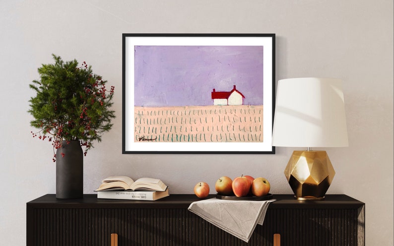 ART PRINT Farmhouse Original Painting Contemporary Impressionist Scenic Landscape Impressionism Art Folk Art Country Farmhouse Modern Farm image 2