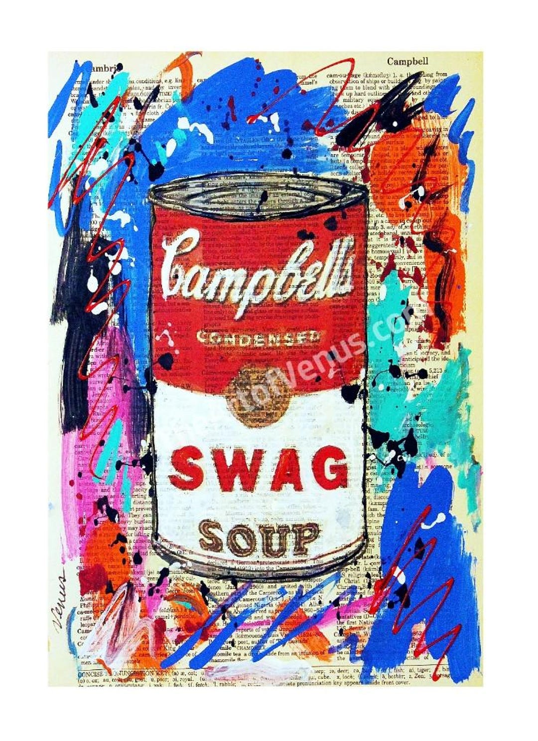 LIMITED EDITION Swag Campbell's Soup Pop Art Giclee Print Original ...