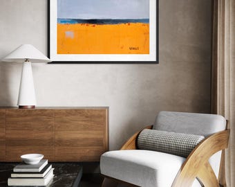 Abstract Beach Giclee Print: Minimalist Seascape Art, Archival Contemporary Scenic Sea, Modern Wall Art, Landscape Home Decor, Signed