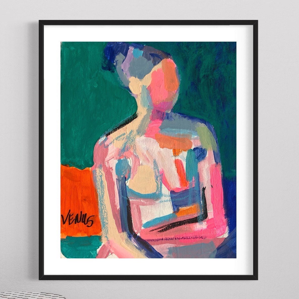 Figurative Abstract Woman ART PRINT Original Painting Contemporary Impressionist Portrait Impressionism Colorful Female Figure Study Signed