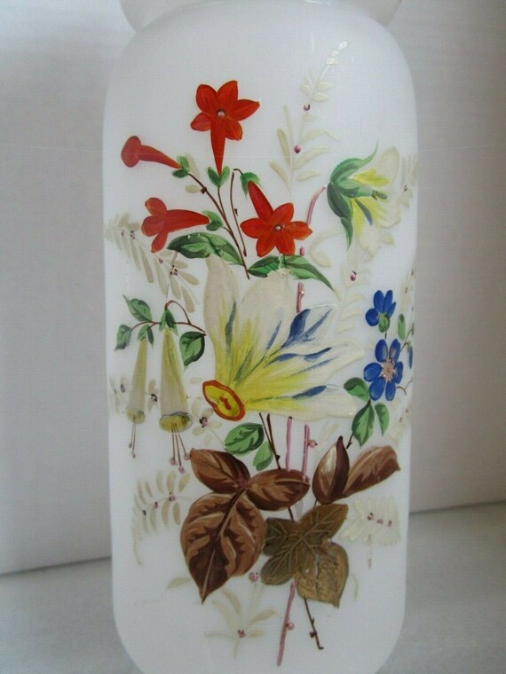 Check Sale Details Antique Large Victorian Bristol Glass Vase Etsy