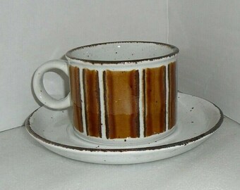 Check Sale Details! VinTaGe Mid Century Stoneware Midwinter Stonehenge Earth Coffee Cup Saucer Retro Mod