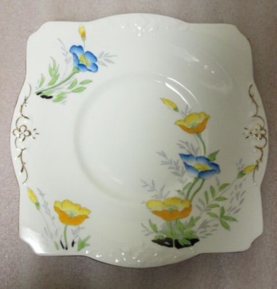 Antique Art Deco made during WWII Bohemian 2 Dinner Place Settings 8 pieces SCHLACKENWERTH Czech ANTOINETTE pattern China!