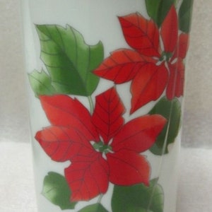 Check Sale Details! Vintage Circa 1970 ALGAR Porcelain Japanese Export POINSETTIA Flower Vase CHRISTMAS Xmas Home Decor