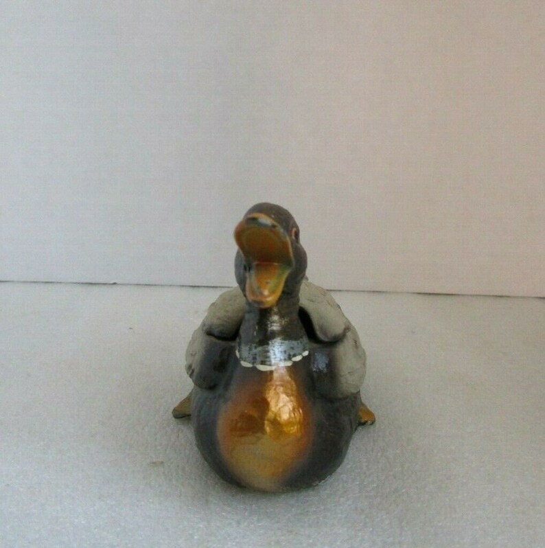 Vintage FIGURaL MALLARD DUCK Trinket Box w Hinged Lid Cold Painted Spelter AUSTRIA! Check Sale Details