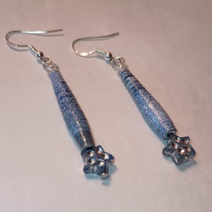 Paper Bead Earrings,  Earrings, Paper Bead Jewelry, Recycled Jewelry, Handmade Earrings, Paper Beads, Handmade Dangle Earrings