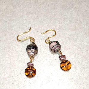 Paper Bead Jewelry | Earrings | Paper Beads | Jewelry | Recycled Jewelry | Handmade Earrings | Paper Bead | Handmade Dangle Earrings