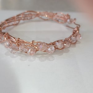 Handmade Gold Plated Wire Wrapped Bracelet: One of a Kind Bangle