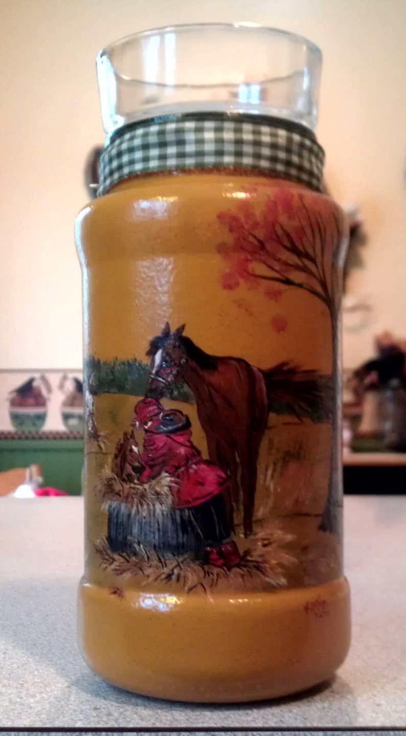 Hand Drawn & Painted Horse Jar. A great gift for the Horse Etsy