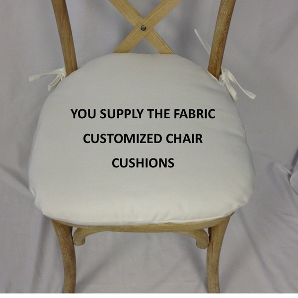 You supply the fabric and we make the cushion - custom fabric cushion - chair seat pads - customized shaped cushion - wicker chair cushions