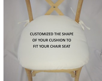 Create your own Chair Cushions with rounded back and ties -Seat Cushions - Chair Pads - Custom Fabric Cushions - Bar Stool Cushions