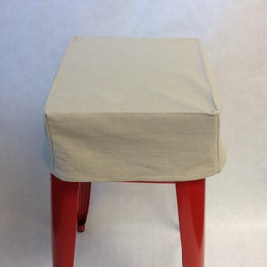 Square bar stool cover with 2" foam insert -  5" skirt length - Metal Stool Covers Cushion - Duck Canvas Square Stool Covers - SLIP COVERS