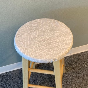 Elasticized Barstool Cover: Premier Prints Diego French Grey, Optional Foam