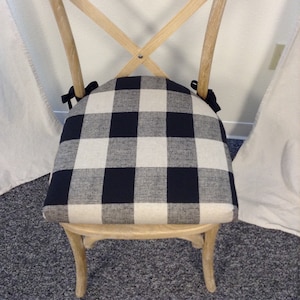 Black and white gingham chair pads on sale